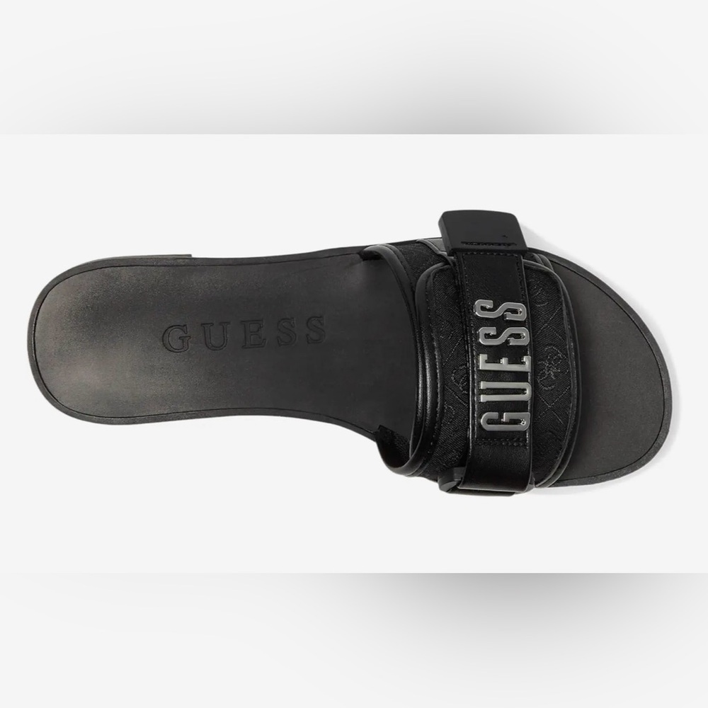 GUESS
Elyze Women's Slide Flat Black Sandals with Silver Logo
Size 7 - Picture 7 of 11